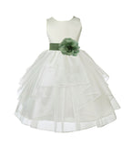 Ivory Shimmering Organza Flower Girl Dress Wedding Junior Bridesmaid Pageant Special Events 4613S(1)