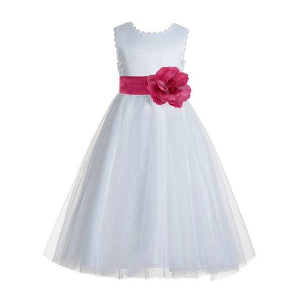 Ivory V-Back Lace Edge Flower Girl Dress Junior Pageant Special Occasion Formal Evening Gown 183T(2)