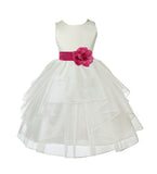 Ivory Shimmering Organza Flower Girl Dress Wedding Junior Bridesmaid Pageant Special Events 4613S(1)