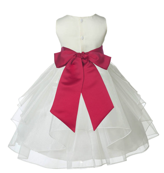 Ivory Shimmering Organza Flower Girl Dress Wedding Junior Bridesmaid Pageant Special Events 4613S(4)