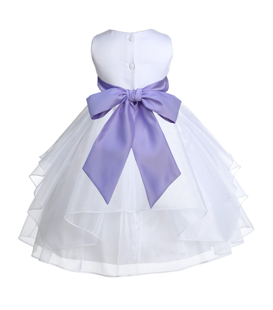 White Shimmering Organza Flower Girl Dress Wedding Junior Bridesmaid Pageant Special Events 4613S(2) Lilac / 4 White Shimmering Organza Flower Girl Dress Wedding Junior Bridesmaid Pageant Special Events 4613S(2) Lilac / 4
