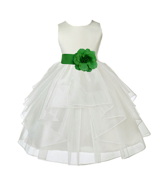 Ivory Shimmering Organza Flower Girl Dress Wedding Junior Bridesmaid Pageant Special Events 4613S(3)