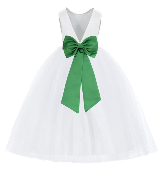 white dress with green sash Emerald Bridesmaid Accessories Size Toddler