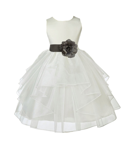 Ivory Shimmering Organza Flower Girl Dress Wedding Junior Bridesmaid Pageant Special Events 4613S(3)