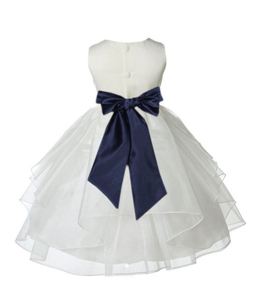 Ivory Shimmering Organza Flower Girl Dress Wedding Junior Bridesmaid P ...