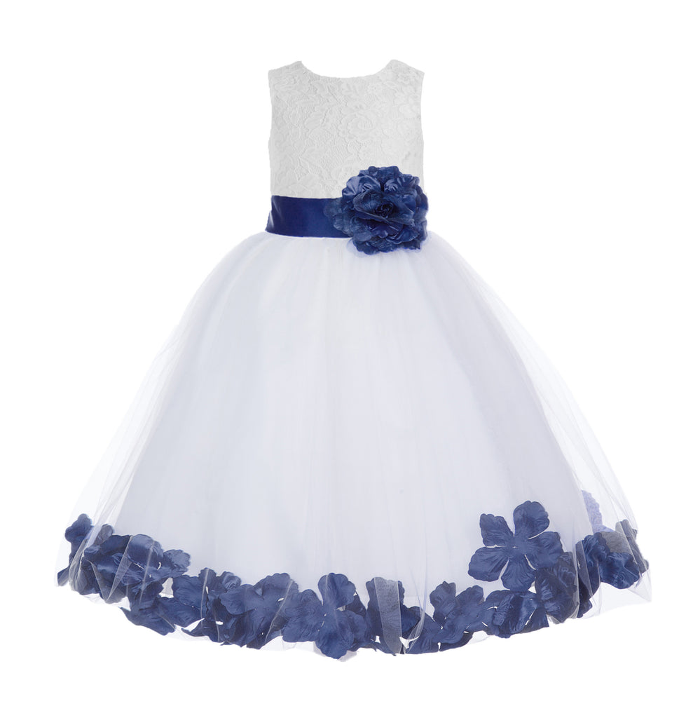 Flower Girl Dress With Bow Miama Ivory Lace & Navy Blue Taffeta Flower Girl Dress - Knee-Length Junior Bridesmaid Dress Junior Bridesmaid Dress Knee Length Flower Girl Dress With Bow Miama Ivory Lace & Navy Blue Taffeta Flower Girl Dress - Knee-Length Junior Bridesmaid Dress Junior Bridesmaid Dress Knee Length