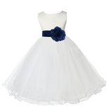 Ivory Formal Wedding Pageant Special Occasions Rattail Edge Tulle Flower Girl Dress 829S(2)