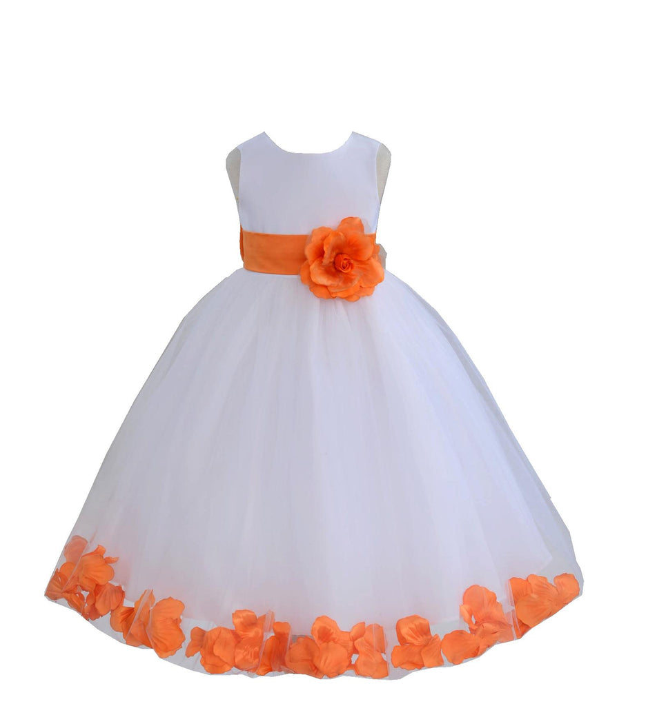 White Tulle Floral Petals Flower Girl Dress Special Occasions Junior Pageant Wedding Holiday 302S(4) Midnight / 2 White Tulle Floral Petals Flower Girl Dress Special Occasions Junior Pageant Wedding Holiday 302S(4) Midnight / 2