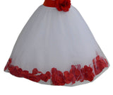 White Floral Lace Heart Cutout Rose Petals Flower Girl Dress Junior Bridesmaid Special Event 185T(4)