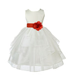 Ivory Shimmering Organza Flower Girl Dress Wedding Junior Bridesmaid Pageant Special Events 4613S(3)