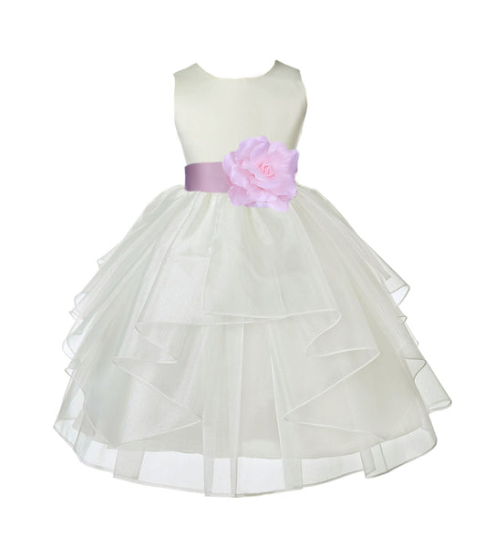 Ivory Shimmering Organza Flower Girl Dress Wedding Junior Bridesmaid Pageant Special Events 4613S(1)