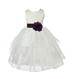 Ivory Shimmering Organza Flower Girl Dress Wedding Junior Bridesmaid Pageant Special Events 4613S(3)