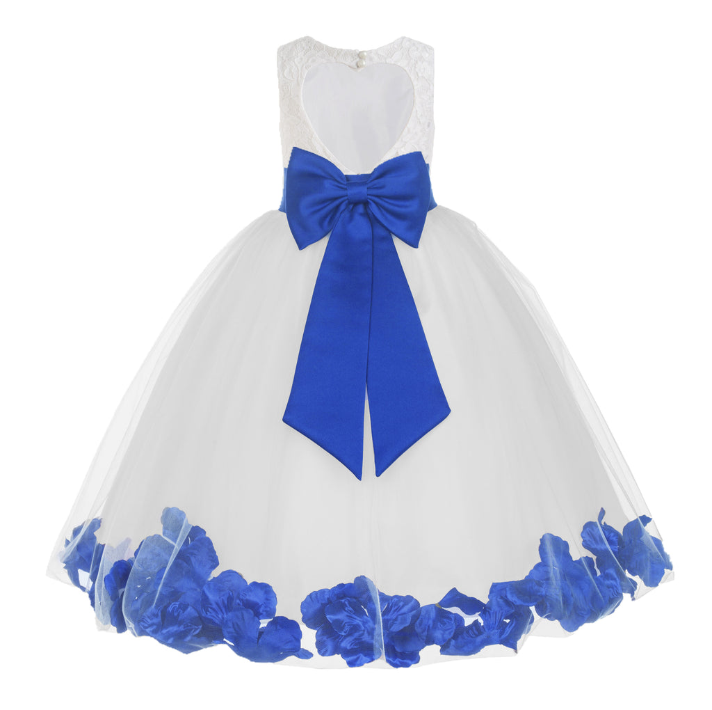Ivory Floral Lace Heart Cutout Rose Petals Flower Girl Dress Junior Bridesmaid Special Event 185T(5) Ivory / spa blue / 12-18 months Ivory Floral Lace Heart Cutout Rose Petals Flower Girl Dress Junior Bridesmaid Special Event 185T(5) Ivory / spa blue / 12-18 months