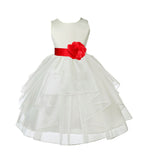 Ivory Shimmering Organza Flower Girl Dress Wedding Junior Bridesmaid Pageant Special Events 4613S(3)