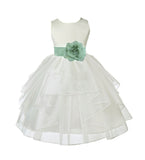 Ivory Shimmering Organza Flower Girl Dress Wedding Junior Bridesmaid Pageant Special Events 4613S(3)