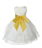 Ivory Shimmering Organza Flower Girl Dress Wedding Junior Bridesmaid Pageant Special Events 4613S(3)