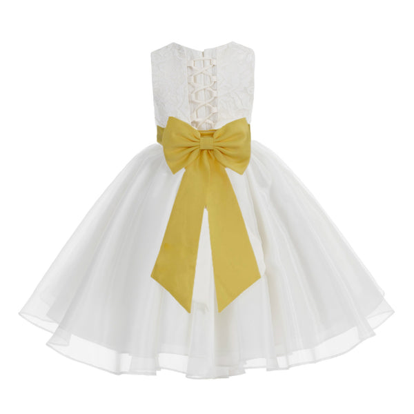 juniors ivory lace dress Simple Design Ivory Lace Spaghetti Junior Bridesmaid Dresses, Cheap Flower Girl Dresses, FG040