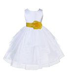 White Shimmering Organza Flower Girl Dress Wedding Junior Bridesmaid Pageant Special Events 4613S(3)