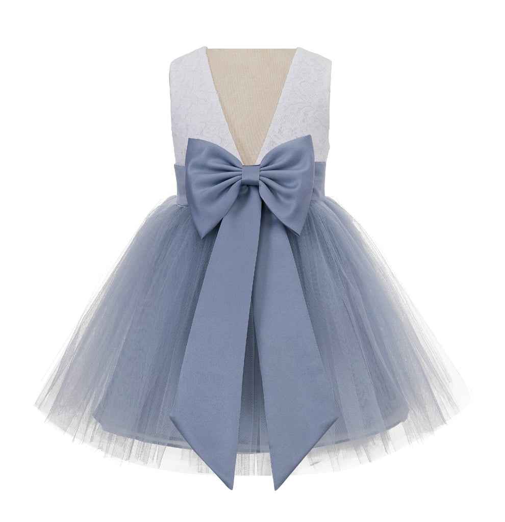 Backless V-Back Lace Flower Girl Dress Mini Bridal Gown Toddler Specia | Ekidsbridal Backless V-Back Lace Flower Girl Dress Mini Bridal Gown Toddler Specia | Ekidsbridal