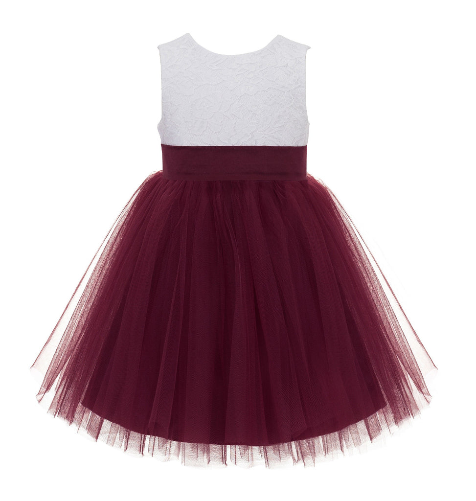 Backless V-Back Lace Flower Girl Dress Mini Bridal Gown Toddler Special Occasion Formal Dresses 206T Dusty Rose / 5 Backless V-Back Lace Flower Girl Dress Mini Bridal Gown Toddler Special Occasion Formal Dresses 206T Dusty Rose / 5