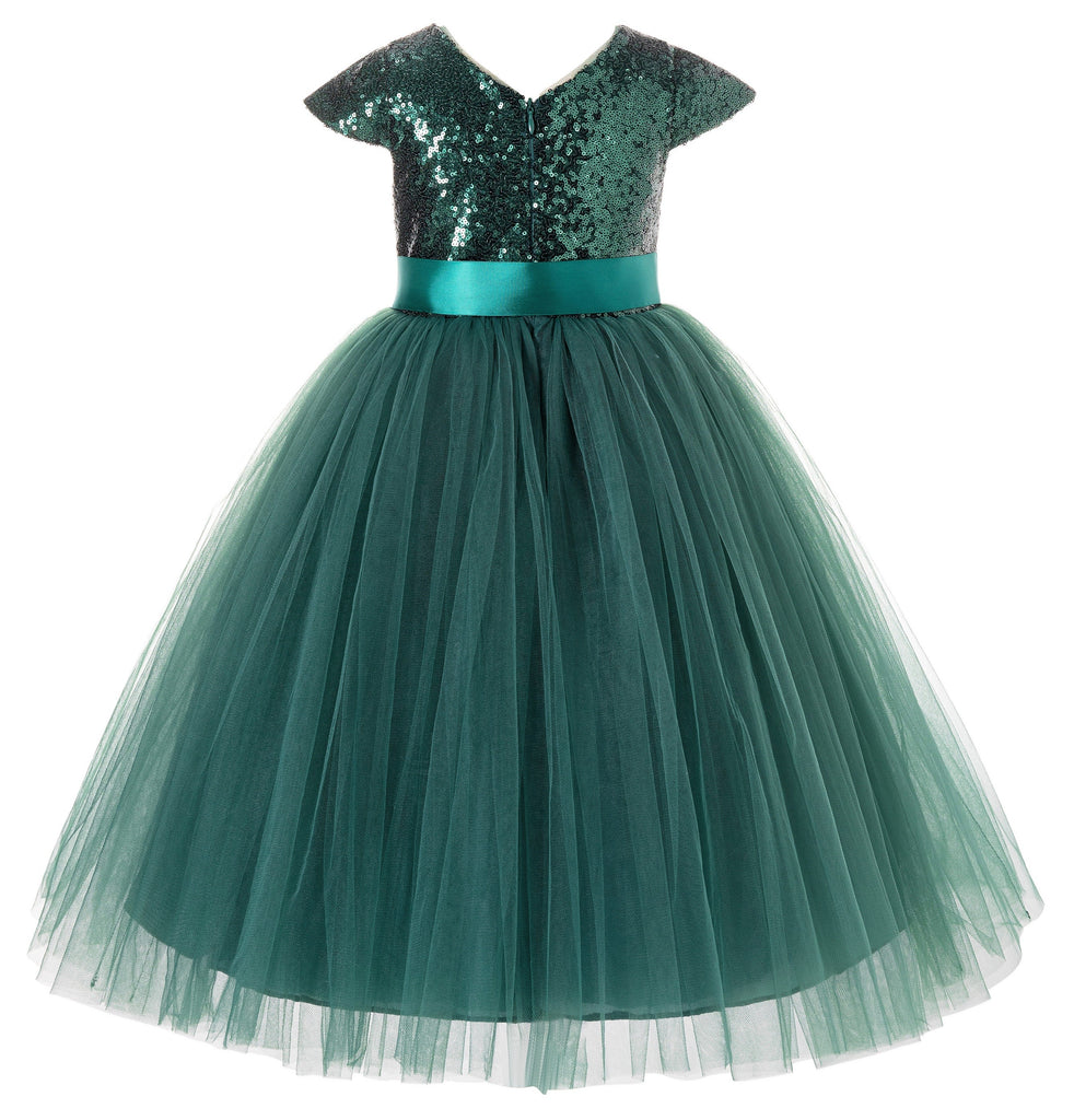 Cap Sleeves Sequin Flower Girl Dress Father Daughter Dance 211(1) | Ekidsbridal Cap Sleeves Sequin Flower Girl Dress Father Daughter Dance 211(1) | Ekidsbridal