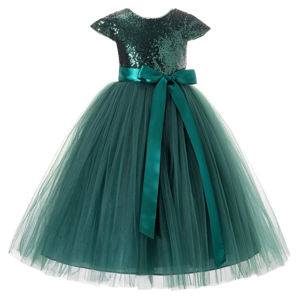 Cap Sleeves Sequin Flower Girl Dress Father Daughter Dance 211(1) Rose Gold / 7 Cap Sleeves Sequin Flower Girl Dress Father Daughter Dance 211(1) Rose Gold / 7