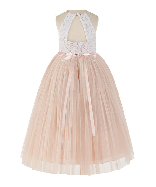 Lace Back Halter Flower Girl Dress Special Occasion Junior Pageant 213 | Ekidsbridal Lace Back Halter Flower Girl Dress Special Occasion Junior Pageant 213 | Ekidsbridal