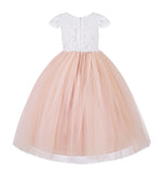 Floral Lace Cap Sleeves Flower Girl Dress Ceremonial Gown Ballroom Dresses for Toddlers 214