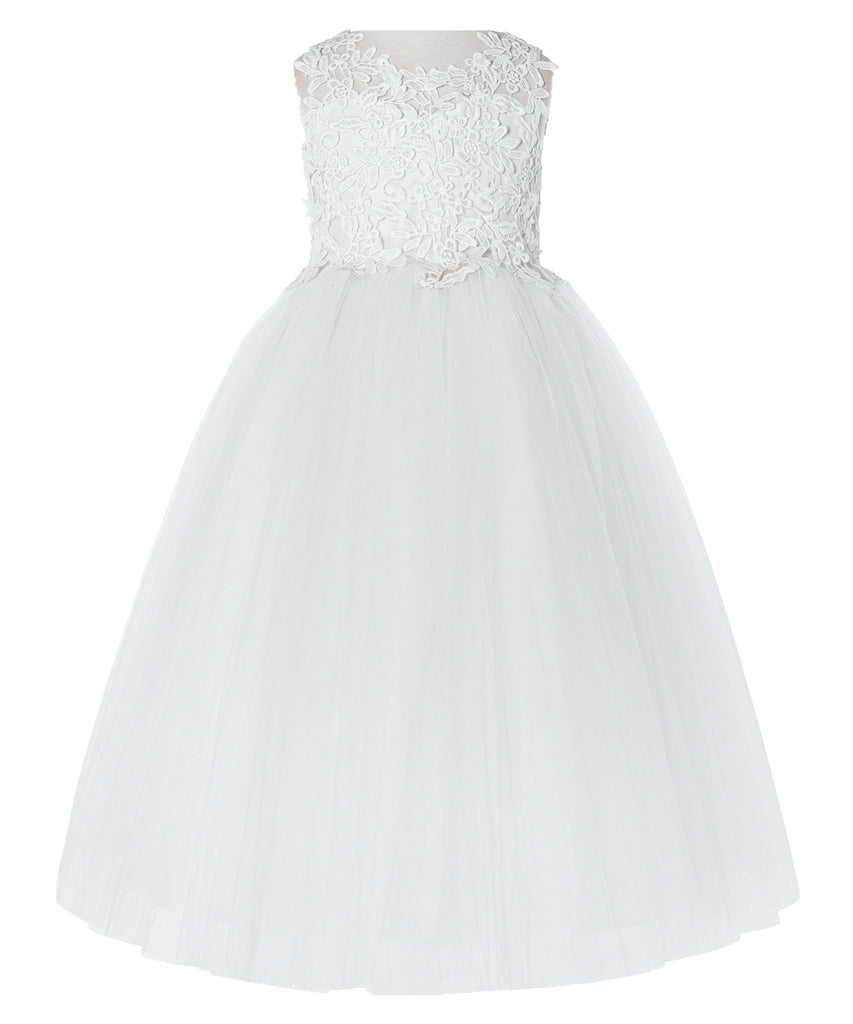 Floral Applique Lace Tulle Dress Junior Bridesmaid Dress Toddlers 220 | Ekidsbridal Floral Applique Lace Tulle Dress Junior Bridesmaid Dress Toddlers 220 | Ekidsbridal